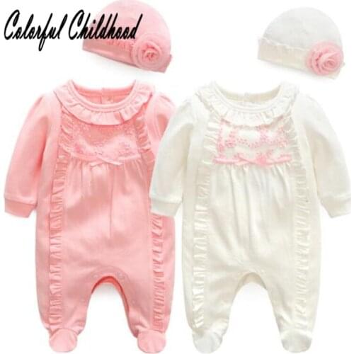 Xmas baby clothes Winter Newborn Princess girls Jumpsuit toddler kids Clothing Sets Girls Bodysuit+ Hats