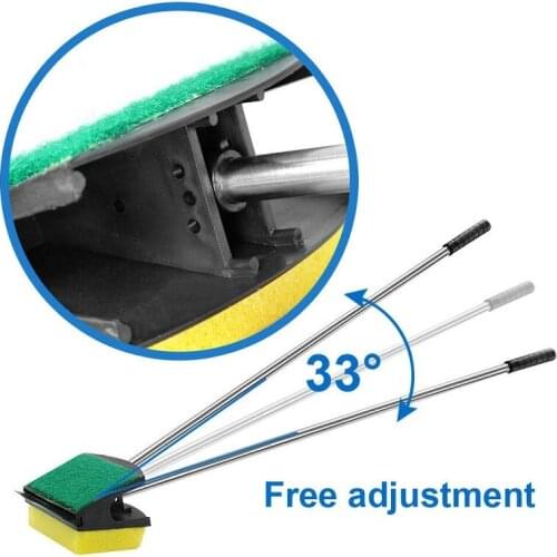 Aquarium Cleaning Brush Double Face Sponge Long Steel Handle Fish Tank Glass Brush Algae Remover Scraper Cleaner Aquarium Tools