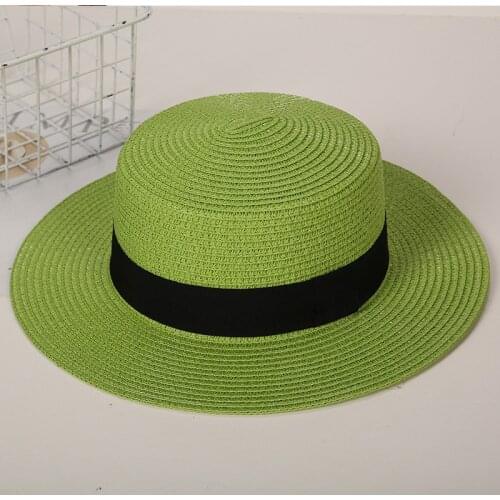 2021 New Summer Beach Hat Unisex Paper Straw Hat Wide Brim Boater Hats Sun Hat for Women Man