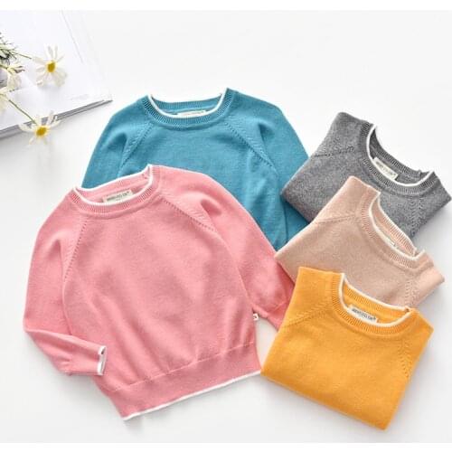 Sweet toddler boys girls sweaters thin candy color baby boy clothes kids knitted wear pullover