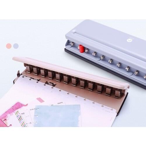 T Mushroom Hole Disc Binding Loose-Leaf Puncher Adjustable 12-Hole Punch Disc Bound Notebook Crafts and Scrapbooking Punchers