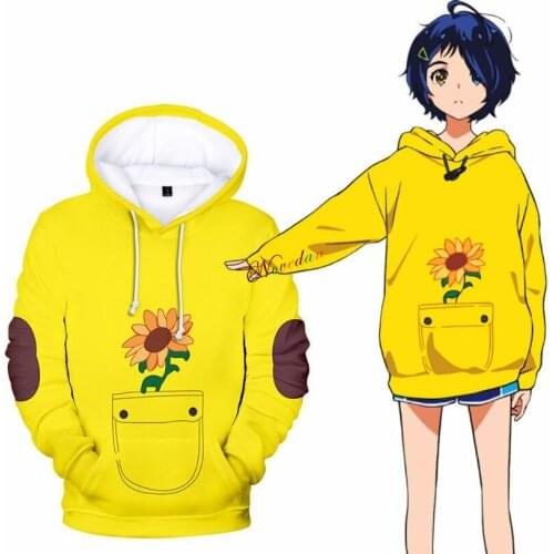 Wonder Egg Priority Ohto Ai Hoodie Sweatshirt Yellow Pullover Anime Cosplay Halloween Christmas Costume For Kids Child Women