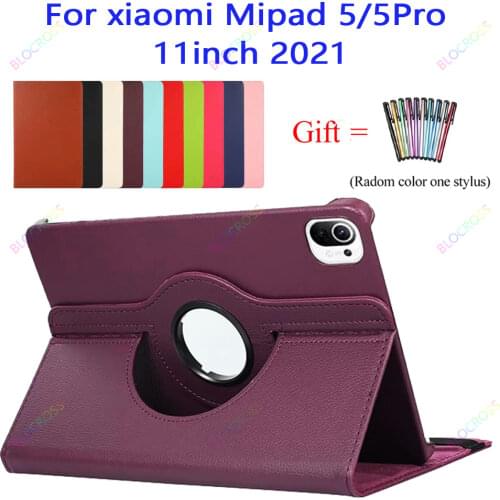 2021 Rotating Case for Xiaomi Mipad 5/5pro 11", Premium PU Leather Multi-Angle Stand Magnetic Folding Hard Back Protective Cover