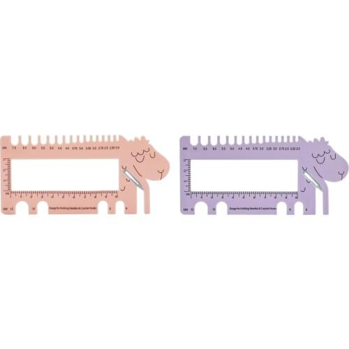 Knitting Needle & Crochet Hook Sizer with Stitch Gauge Ruler,Knitting Gauge with Yarn Cutter