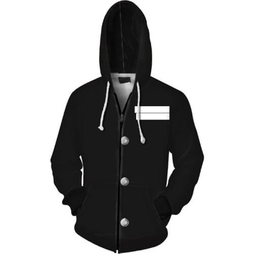 Japanese Word Pinting Anime Demon Slayer Kimetsu no Yaiba Hooded Sweatshirt Winter Hoodies for Adults Mens Womens Zipper Jacket