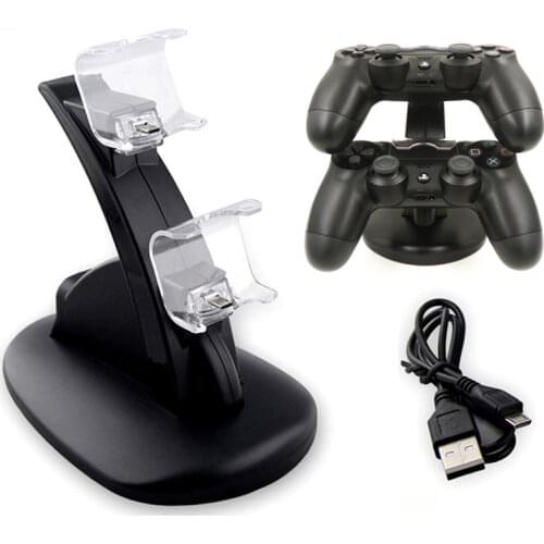 Controller Charger Dock LED Dual USB PS4 Charging Stand Station Cradle Bracket For Sony Playstation 4 PS4 Pro Slim Controller