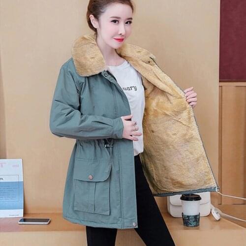 Womens Jacket Velvet Thick Warm Outwear All-match Casual Short Loose Windbreaker Female Hooded Coat Plus Size M-4XL 8121131