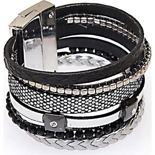 Miasol Winter Magnetic Bracelets Brazilian Style Wide Wrap Charm Bracelet Magnetic Clasp Bracelet For Women Party Jewelry Gift