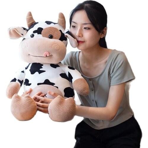 1pc 30-65CM Cute Cattle Toys Kawaii Simulation Milk Cow Plush Doll Stuffed Soft Pillow for Children Kids Birthday Gifts