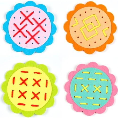 1pc Kids Montessori Materials Development Learning Educational Toys for Children DIY Sunflower Puzzles Handmade Preschool Games