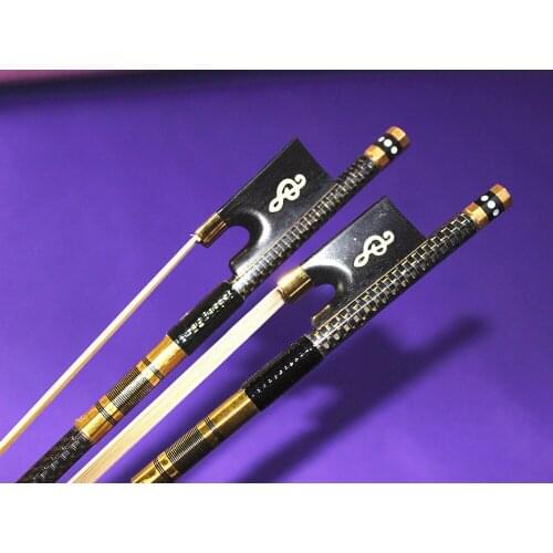1pcs Pro new light carbon fiber 4/4 violin fiddle bow copper parts White hair