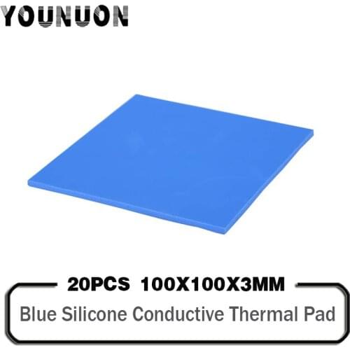 20PCS 100mmx100mm Thermal Conductivity Thermal Pad 100x100x3mm Computer GPU CPU Heatsink Cooling Pad