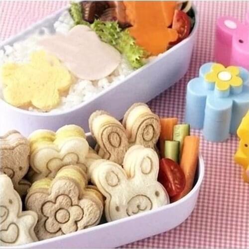 3pcs/set Animal Bread Mold Lovely Rabbit Bear Flower 3 Shape DIY Toast Sandwich Bread Cutter Mold Children Funny Breakfast Tool