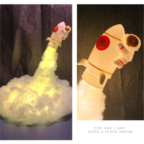 3D Print Night Light Rocket Lamp Space Shuttle Lamp Night Light Moon Lamp Materials With USB Rechargeable For Rocket Lovers