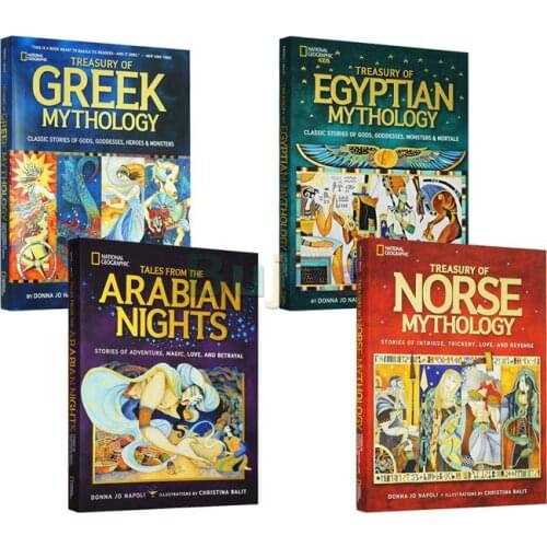 4 Books/set, National Geographic Greek Mythology,Children English Picture Books ,Enlightenment Ancient Legend Mythology Books
