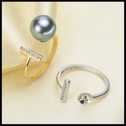 925 silver fine jewelry accessories wholesale diy handmade unique semi mount ring settings pearl jewelry making for women