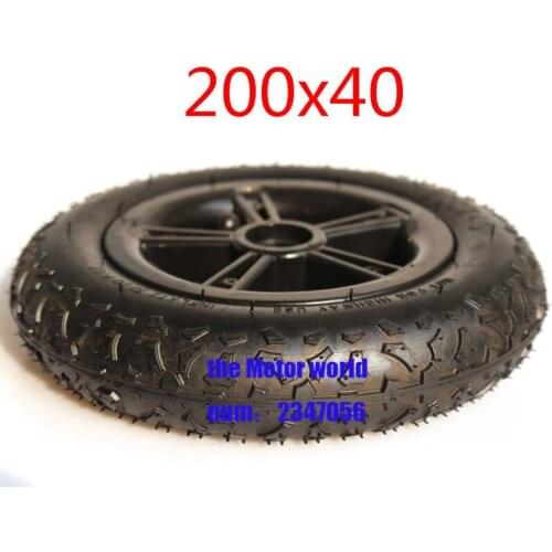 Free shipping rubber Tire and wheel hub 200X40 with a Bent Angle Valve Stem folding bicycle tyre Electric Scooter
