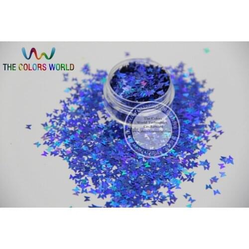 L-75 Size 3 mm laser holographic Royal Blue color Glitter paillette butterfly shape spangle for DIY supplies1pack=50g