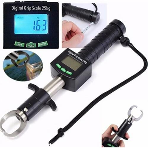 80%HOT 3 in 1 Digital Grabber Aluminum Fishing Scale Gripper Clamp Tape Measure Tackle