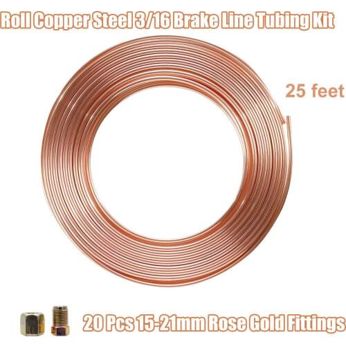 Copper Steel Brake Line Tubing Kit Gold Bund Motorcycle Hose Braided Steel Brake Clutch Oil Hose