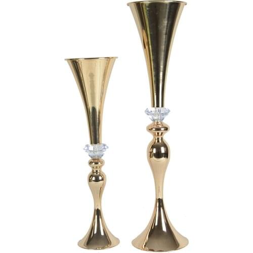 Metal Flower Vases Gold Crown Shape Vase Fashion Wedding Exquisite Table Flower Rack Christmas Party Home Decoration