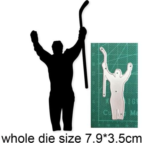2021 metal cutting dies cut die mold Man Playing Hockey decoration Scrapbook paper craft knife mould blade punch stencils dies