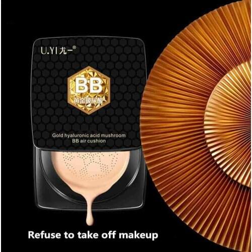 Fashion Hyaluronic Acid Air Cushion CC Cream Mushroom Head, Moisturizing Concealer Waterproof Long Lasting Makeup Base Cosmetic