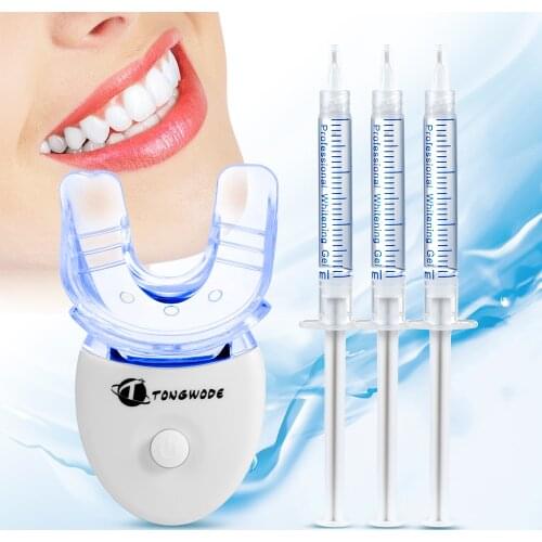 Dental Bleaching Teeth Whitening Kit with Teeth Whitening LED Accelerator Light Peroxide Gel Pen Tooth Whitener Dental Tools
