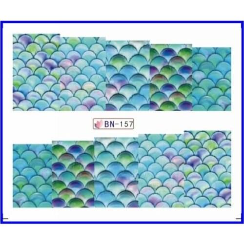 Nail Sticker Full Cover Water Transfers Stickers Nail Decals FISH SCALE CONCH SEA STAR PEARL BN157-163