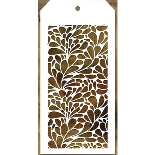 2021 New Label Tag Plastic Stencil For DIY Craft Making Leaf Stripe Pattern Background Scrapbooking Card No Metal Cutting Dies