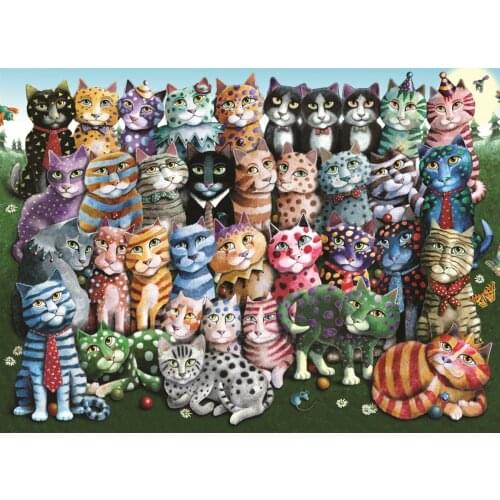 At Jigsaw Puzzle 1000 Pcs Cat Family Reunion Adult&Kids Toy Educational Entertaintment Landscape Fun Nature Games