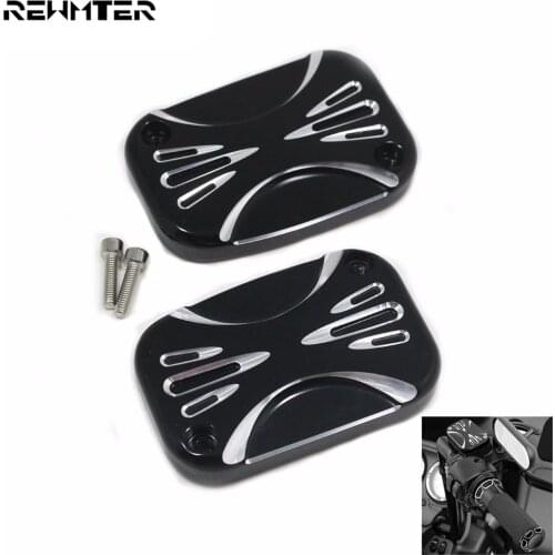 Motorcycle CNC Cut Cast Front Brake Reservoir Master Cylinder Cover Left And Right For Harley Touring Electra Glide FLHR