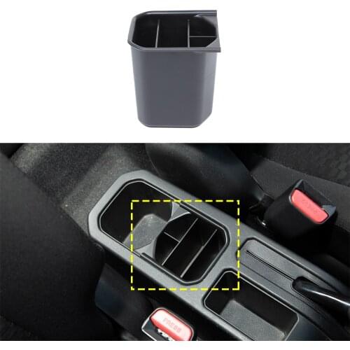 For Suzuki Jimny 2019 2020 2021 JB74 Car Gear Shift Water Cup Holder Storage Box Organizer Tray Interior Accessories ABS Black