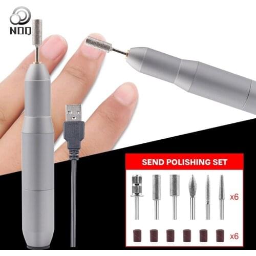 NOQ Portable Electric 20000RPM Nail Grinding Drill Pen Machine Kits Manicure Pedicure Machine Bits Nail File Nail Art Tools