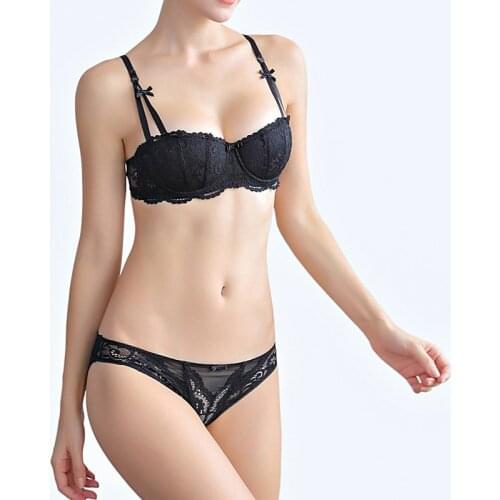 Everyday Women Sexy Push Up Bra Set Ultra-Thin Shell Comfortable Underwear Bra Ladies Embroidered Lace Bra Panties Set
