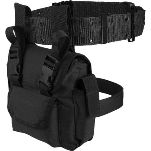 Military Men Drop Leg Bag Fanny Waist Pack Detachable Hip Oxford Motorcycle Rider Drop Thigh Pouch with Belt