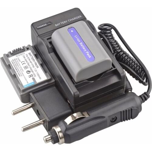 Probty 2Pcs NP-FP50 NP FP50 NPFP50 Battery + DC Charger Kit For Sony DCR-DVD103 DVD105 DCR-HC3 HC16 HC40 DCR-SR30 SR40 SR100