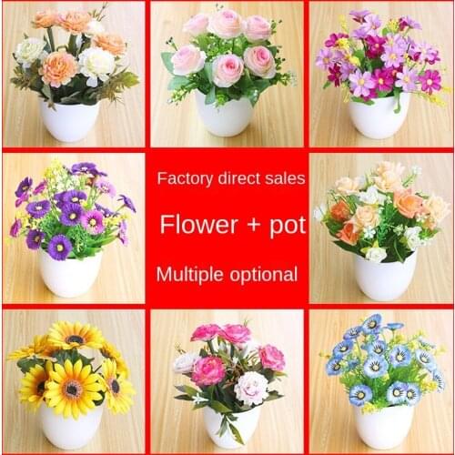 Lifelike Artificial Chrysanthemum Bonsai Garden Decoration Outdoor Plant Living Room Dining Table Interior Home Accessaries