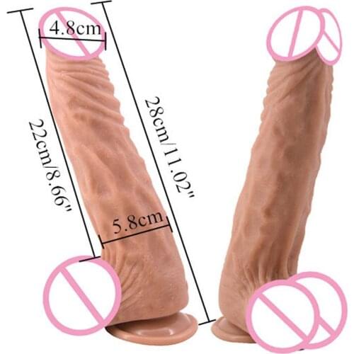 28cm Long Realistic Dildo Women And Man Masturbation Sex Toy Huge Dildo Penis With Strong Suction Cup