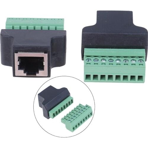 RJ45 To Screw Terminal Adaptor Rj45 Female To 8 Pin Connector For DVR