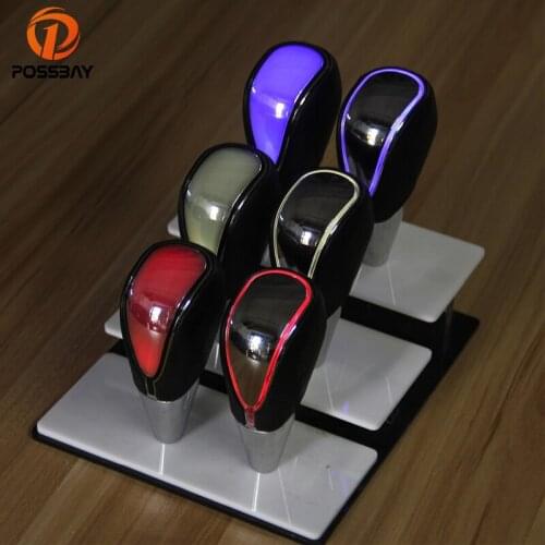POSSBAY Color Changeable LED Gear Shift Knob Touch Activated Manual Gear Knob Universal Gear Handle Knob Interior Replacement