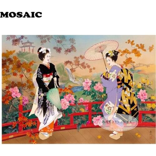 DIY PHOTO CUSTOM Japanese woman diy Diamond Painting Cross Stitch 5D Full Mosaic Diamond Embroidery Needlework for Home Decor
