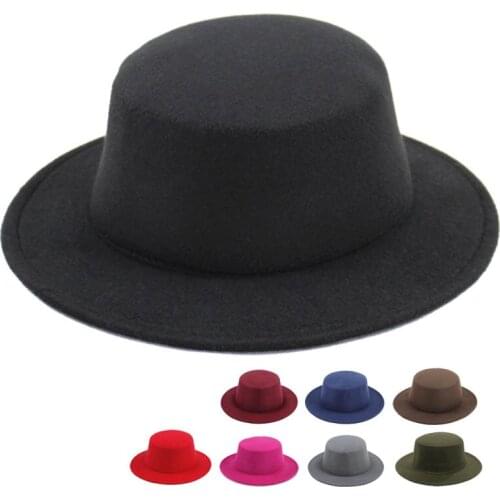 Classic Fedoras Hat Men Women Felt Jazz Hats Floppy Casual Bowler/Derby Panama Cap for Party Unisex