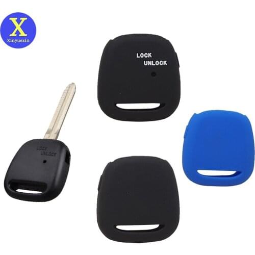 Xinyuexin Silicone Remote Key Case Holder for Toyota RunX Carina Filder Estima Previa Corolla Celica 1Button Car Key cover shell