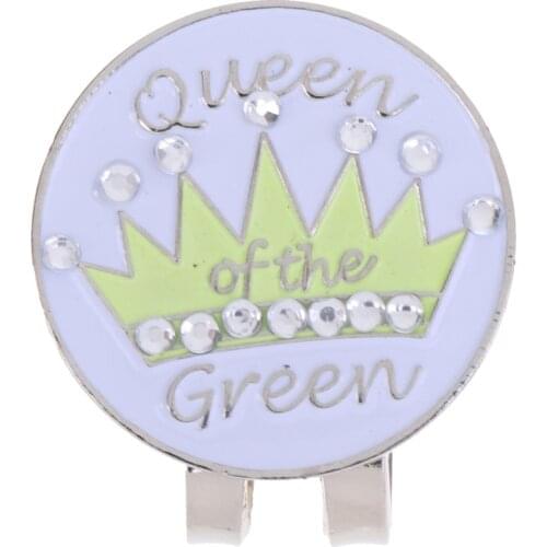 Pretty Rhinestone Decor Magnetic Hat Cap Visor Clip On Golf Ball Marker Gift