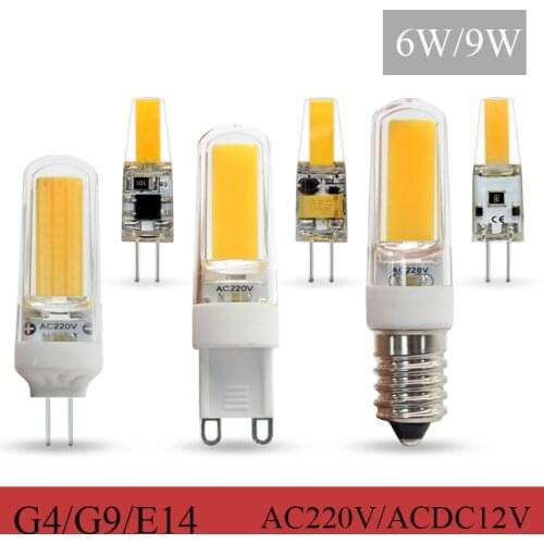 5pcs LED lamp G4 G9 E14 AC 220V cob led bulb white / hot silicon lampshade led bulb for home decorations