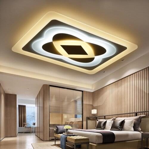 LED ultra - thin ceiling lamp modern simple rectangular living room lights acrylic bedroom lights indoor lighting AC90-260V