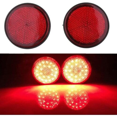 Spot 2pcs 2.16inch High Visibility Round Reflective Warning Reflector Weatherproof Fits for Car Motorcycle Bicycles Car Styli