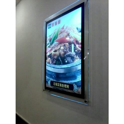 Edge-lit Acrylic Frame Restaurant Wall Mounted Menu Panels Slim Light Box Signs A2 LED Menu Boards High Brightness LightBox