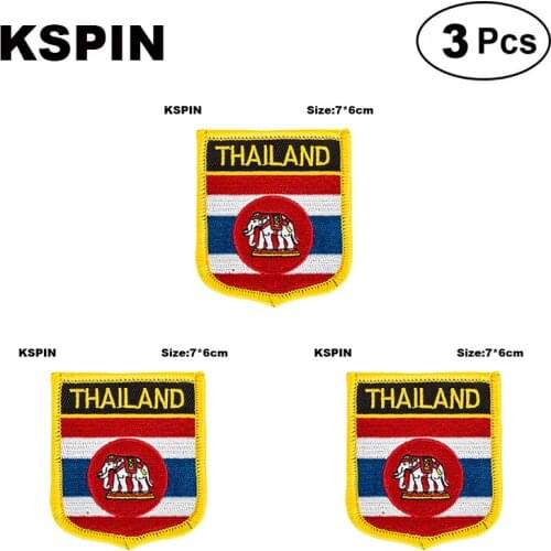 Thailand Shiled Shape Flag Patches National Flag Patches For Cothing DIY Decoration